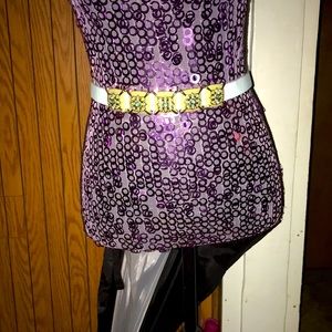 Beautiful sea foam green jeweled belt